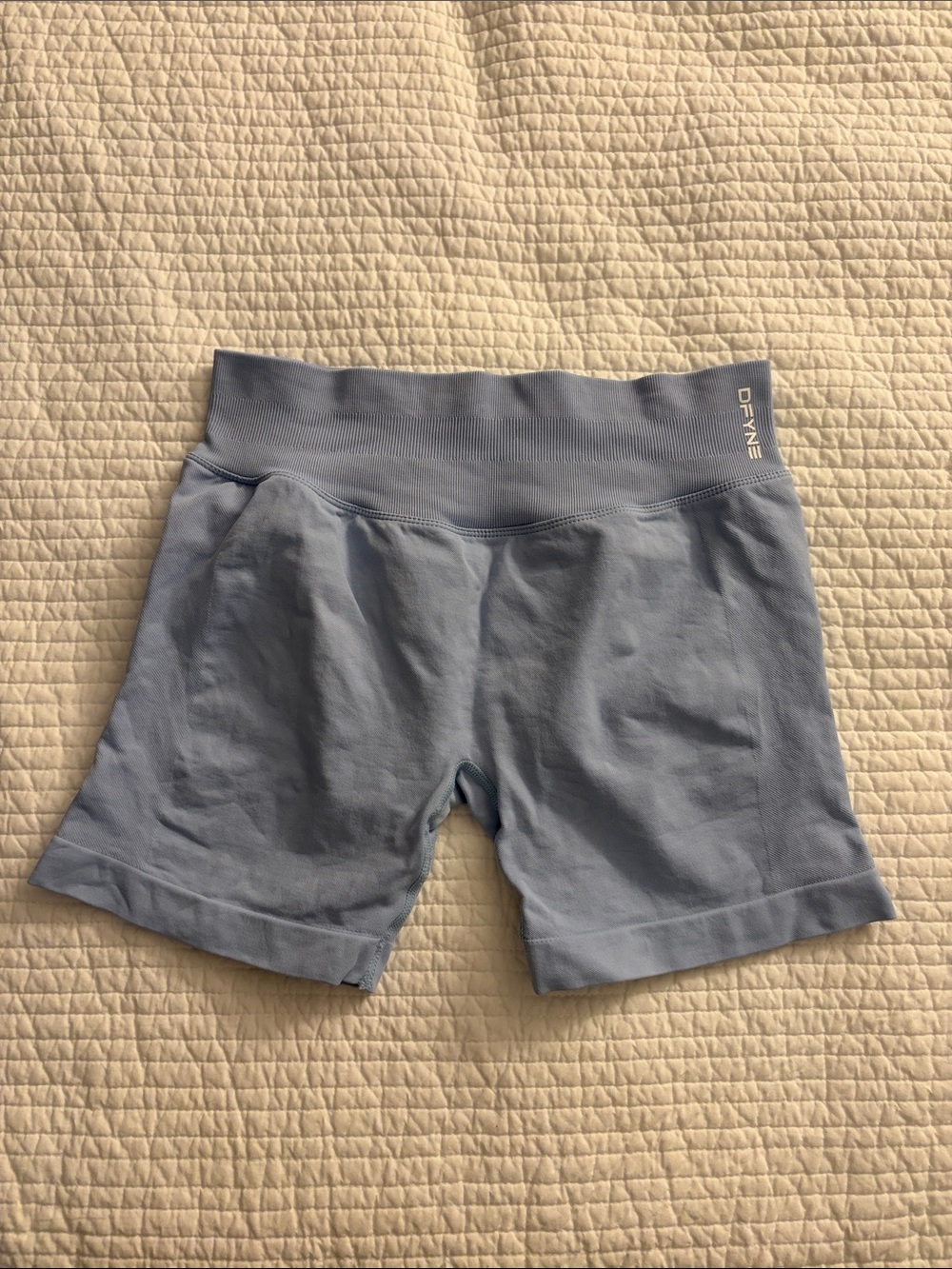 DYNAMITE Women's Pale Blue High-Rise Active Shorts